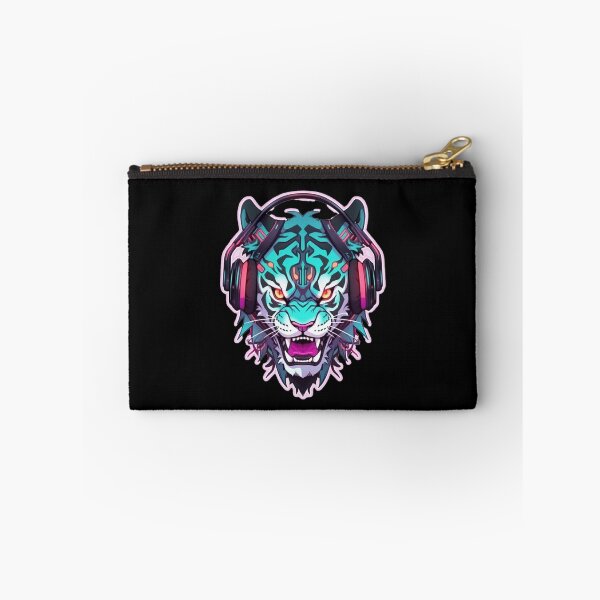 Item preview, CyberTiger - Futuristic big Cat With Headphones and Visor in a Vibrant Digital Illustration designed and sold by Reichcorp.