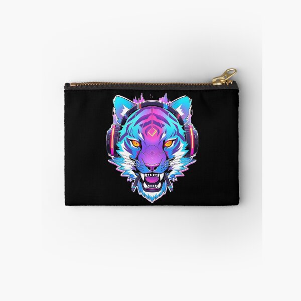 Item preview, CyberTiger - Futuristic big Cat With Headphones and Visor in a Vibrant Digital Illustration designed and sold by Reichcorp.