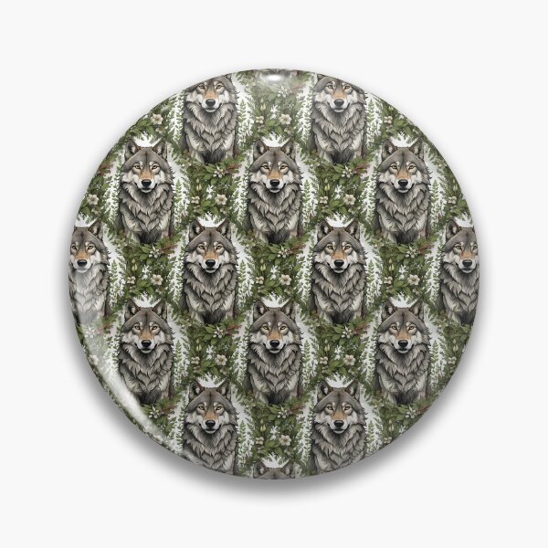 Item preview, Minnesota Wolf Surrounded By Lady's Slipper Flowers 3 Pattern designed and sold by taiche.