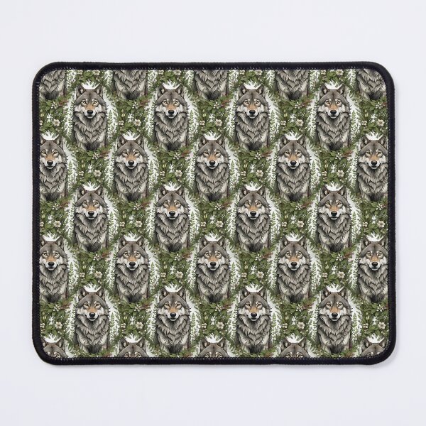 Item preview, Minnesota Wolf Surrounded By Lady's Slipper Flowers 3 Pattern designed and sold by taiche.