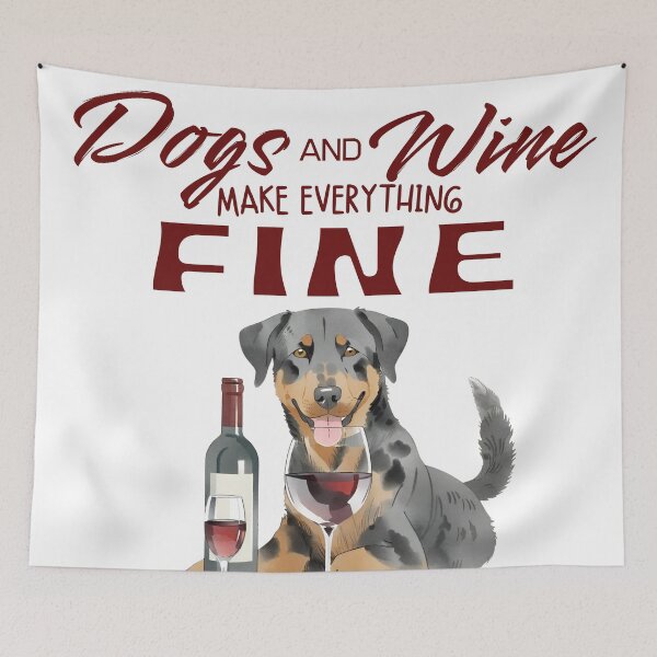 Item preview, Dogs and wine make everything fine Beauceron designed and sold by GoodyPaws.