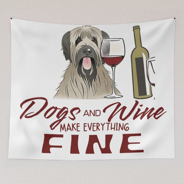 Item preview, Dogs and wine make everything fine Briard designed and sold by GoodyPaws.