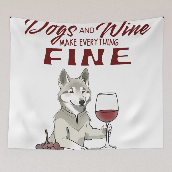 Item preview, Dogs and wine make everything fine czechoslovakian wolfdog designed and sold by GoodyPaws.
