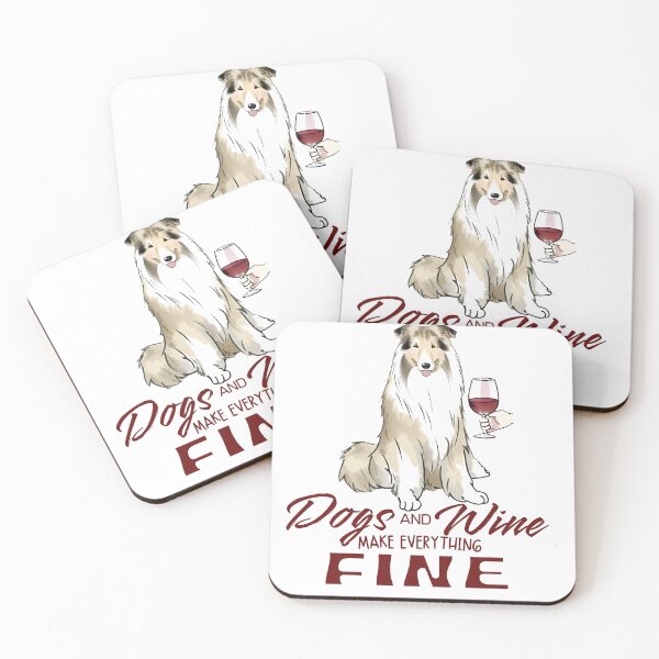 Item preview,  Dogs and wine make everything fine Rough Collie designed and sold by GoodyPaws.