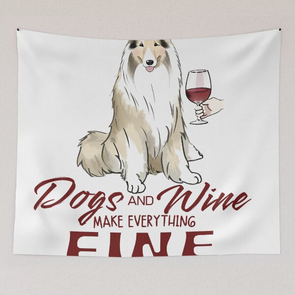 Item preview,  Dogs and wine make everything fine Rough Collie designed and sold by GoodyPaws.