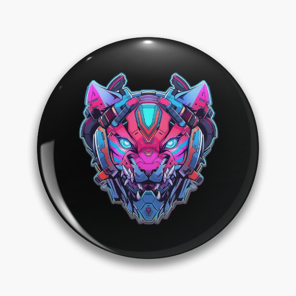 Item preview, CyberTiger - Futuristic big Cat With Headphones and Visor in a Vibrant Digital Illustration designed and sold by Reichcorp.