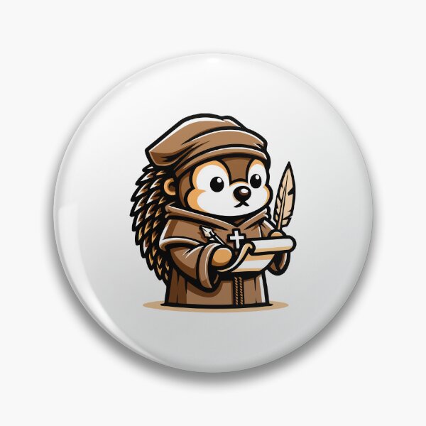 Item preview, Monastic Scribe Hedgehog: Medieval Manuscript Writer designed and sold by Akioos.