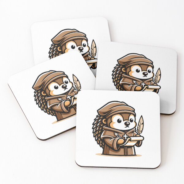 Item preview, Monastic Scribe Hedgehog: Medieval Manuscript Writer designed and sold by Akioos.