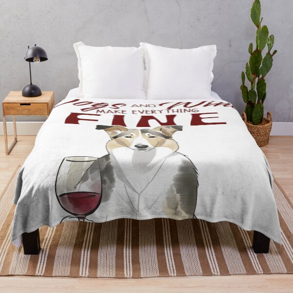 Item preview, Dogs and wine make everything fine Smooth Collie designed and sold by GoodyPaws.