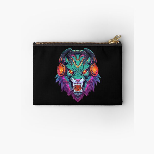 Item preview, CyberTiger - Futuristic big Cat With Headphones and Visor in a Vibrant Digital Illustration designed and sold by Reichcorp.