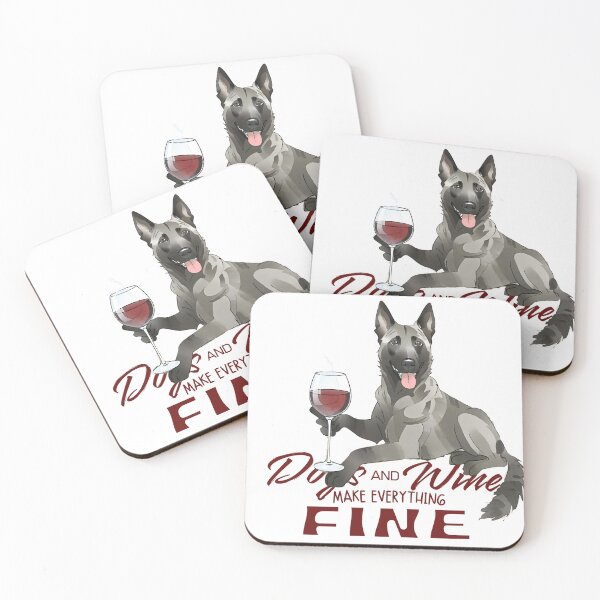 Item preview, Dogs and wine make everything fine Dutch shepherd designed and sold by GoodyPaws.