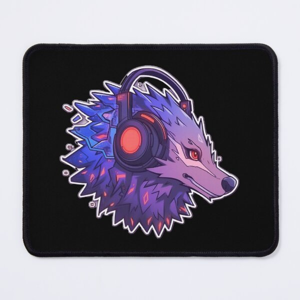 Item preview, CyberHedghog - Futuristic porkupine With Headphones and Visor in a Vibrant Digital Illustration designed and sold by Reichcorp.