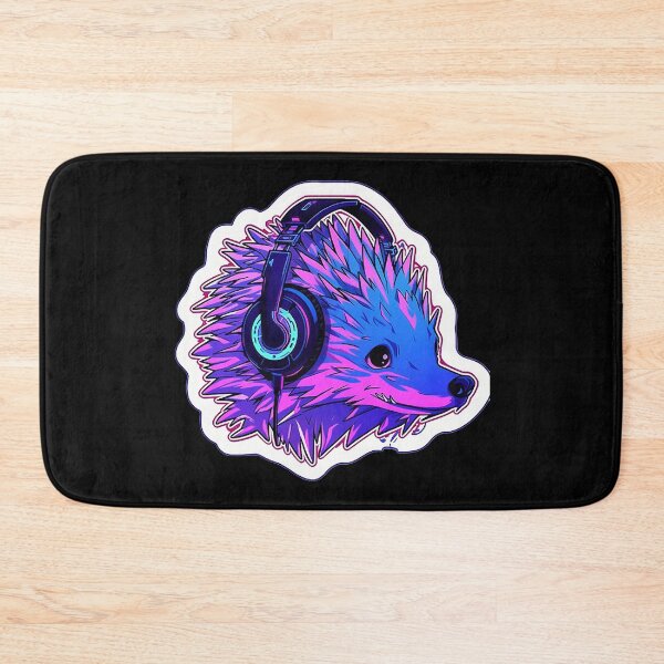 Item preview, CyberHedghog - Futuristic porkupine With Headphones and Visor in a Vibrant Digital Illustration designed and sold by Reichcorp.