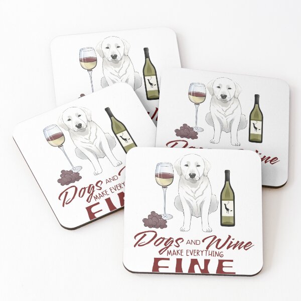 Item preview, Dogs and wine make everything fine akbash dog designed and sold by GoodyPaws.