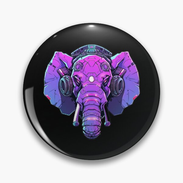 Item preview, CyberElephant - Futuristic Elephant With Headphones and Visor in a Vibrant Digital Illustration designed and sold by Reichcorp.