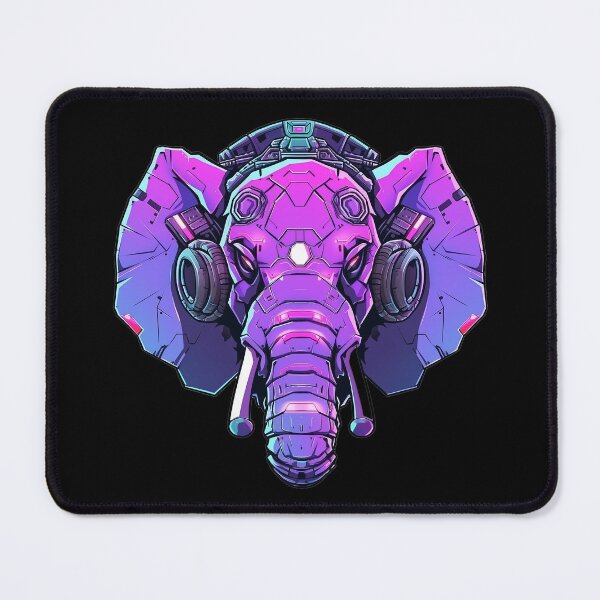 Item preview, CyberElephant - Futuristic Elephant With Headphones and Visor in a Vibrant Digital Illustration designed and sold by Reichcorp.