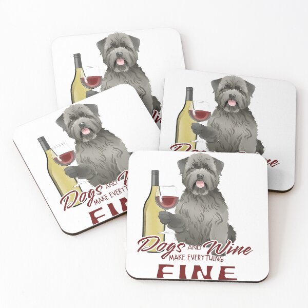Item preview, Dogs and wine make everything fine Bouvier des Flandres designed and sold by GoodyPaws.