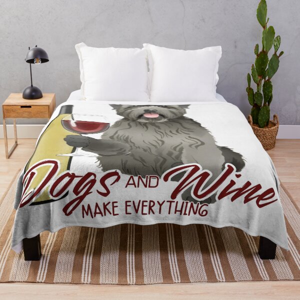Item preview, Dogs and wine make everything fine Bouvier des Flandres designed and sold by GoodyPaws.