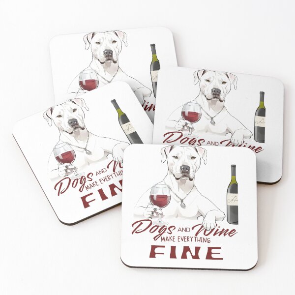 Item preview, Dogs and wine make everything fine Dogo Argentino designed and sold by GoodyPaws.