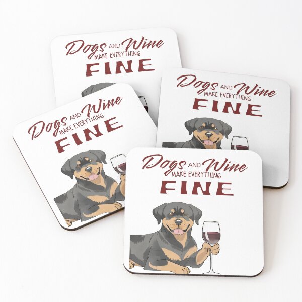 Artikelvorschau, Hunde und Wein machen alles gut Rottweiler entworfen und verkauft von GoodyPaws.
