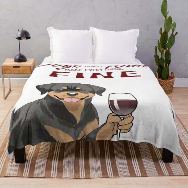 Artikelvorschau, Hunde und Wein machen alles gut Rottweiler entworfen und verkauft von GoodyPaws.