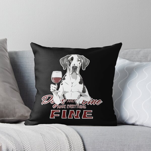 Item preview, Dogs and wine make everything fine Great Dane designed and sold by GoodyPaws.