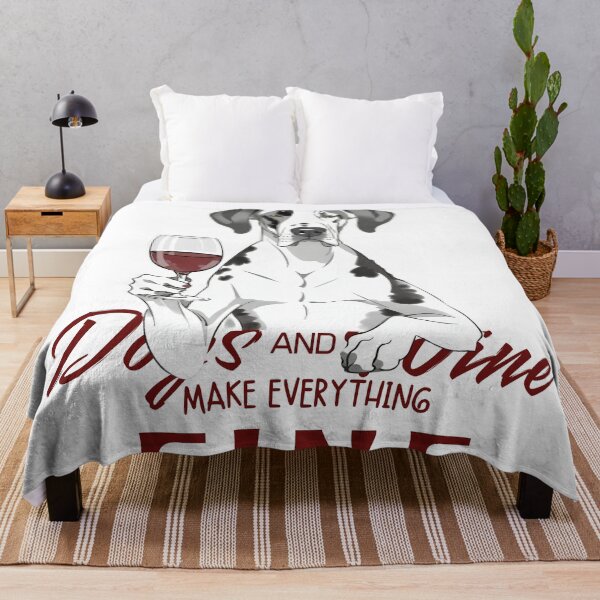 Item preview, Dogs and wine make everything fine Great Dane designed and sold by GoodyPaws.