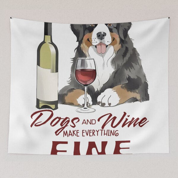Artikelvorschau, Hunde und Wein machen alles gut Berner Sennenhund entworfen und verkauft von GoodyPaws.