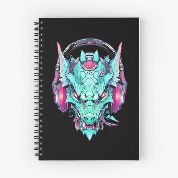 Item preview, CyberDragon - Futuristic Cyberpunk Dragon With Headphones and Visor in a Vibrant Digital Illustration designed and sold by Reichcorp.