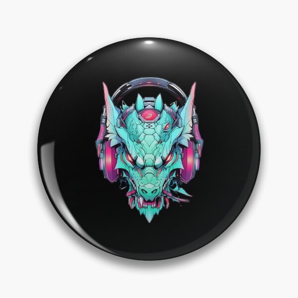 Item preview, CyberDragon - Futuristic Cyberpunk Dragon With Headphones and Visor in a Vibrant Digital Illustration designed and sold by Reichcorp.