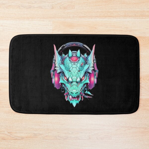 Item preview, CyberDragon - Futuristic Cyberpunk Dragon With Headphones and Visor in a Vibrant Digital Illustration designed and sold by Reichcorp.