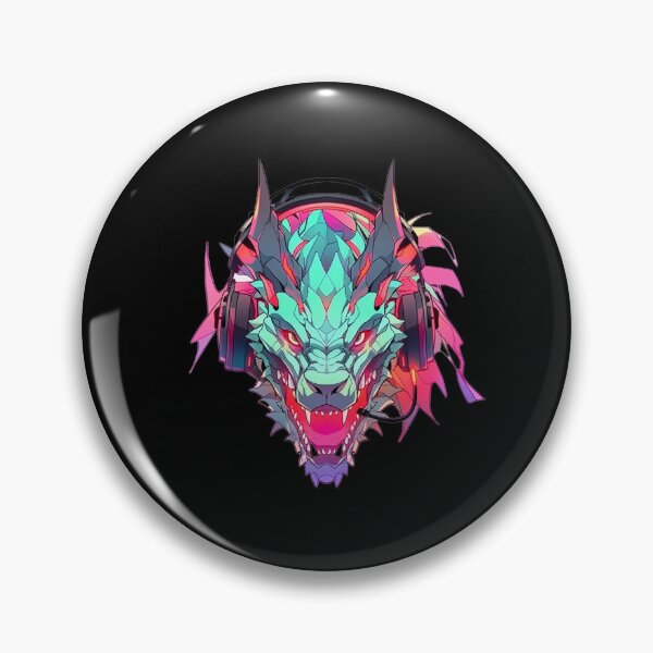Item preview, CyberDragon - Futuristic Cyberpunk Dragon With Headphones and Visor in a Vibrant Digital Illustration designed and sold by Reichcorp.