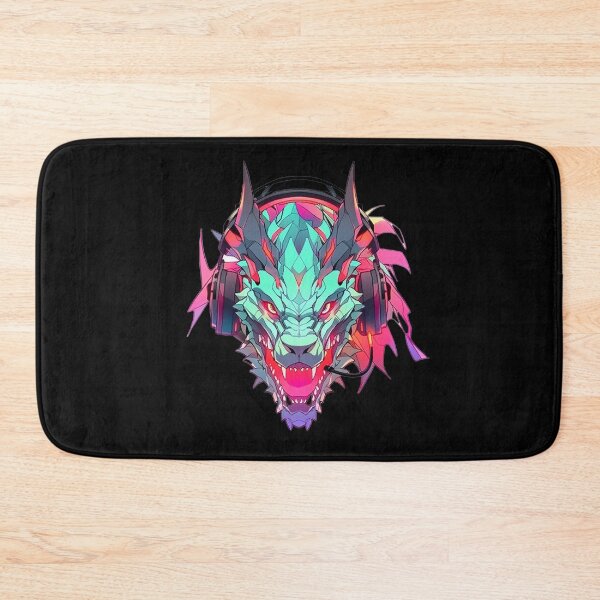 Item preview, CyberDragon - Futuristic Cyberpunk Dragon With Headphones and Visor in a Vibrant Digital Illustration designed and sold by Reichcorp.