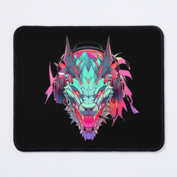 Item preview, CyberDragon - Futuristic Cyberpunk Dragon With Headphones and Visor in a Vibrant Digital Illustration designed and sold by Reichcorp.