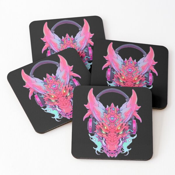 Item preview, CyberDragon - Futuristic Cyberpunk Dragon With Headphones and Visor in a Vibrant Digital Illustration designed and sold by Reichcorp.