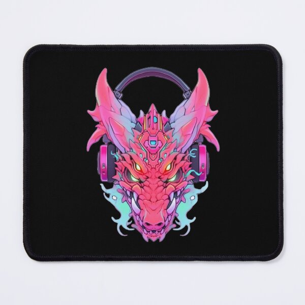 Item preview, CyberDragon - Futuristic Cyberpunk Dragon With Headphones and Visor in a Vibrant Digital Illustration designed and sold by Reichcorp.