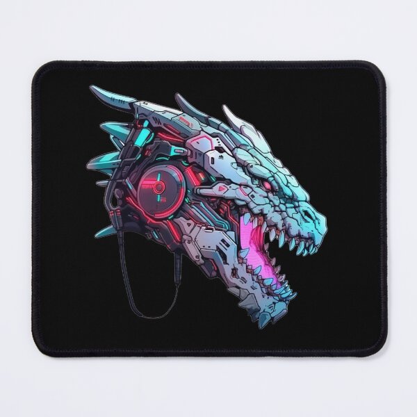 Item preview, CyberDragon - Futuristic Cyberpunk Dragon With Headphones and Visor in a Vibrant Digital Illustration designed and sold by Reichcorp.