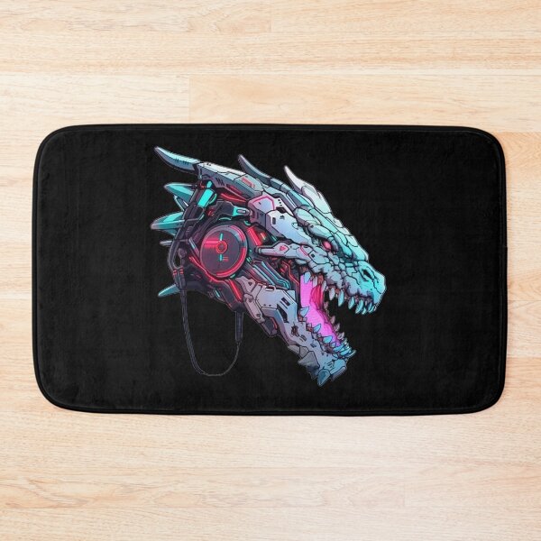 Item preview, CyberDragon - Futuristic Cyberpunk Dragon With Headphones and Visor in a Vibrant Digital Illustration designed and sold by Reichcorp.