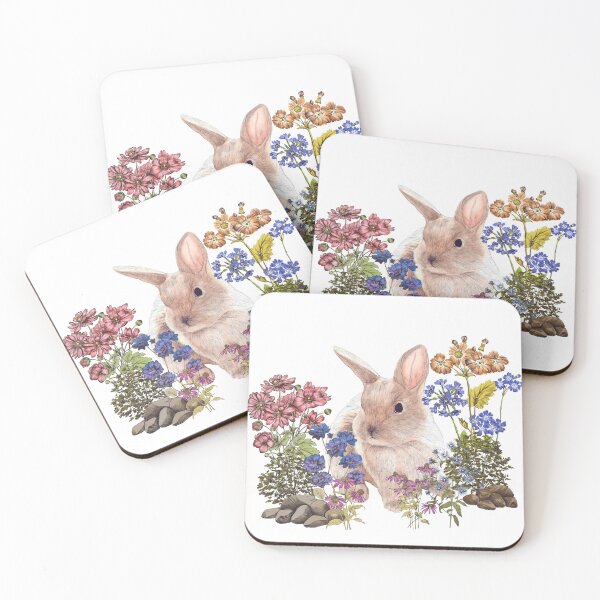 Item preview, Rabbit with flowers designed and sold by ThiwaArtbyHeart.