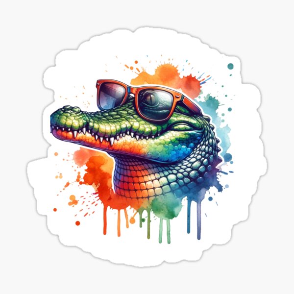 "I have excuses for absolutely everything" - funny rainbow croc Sticker
