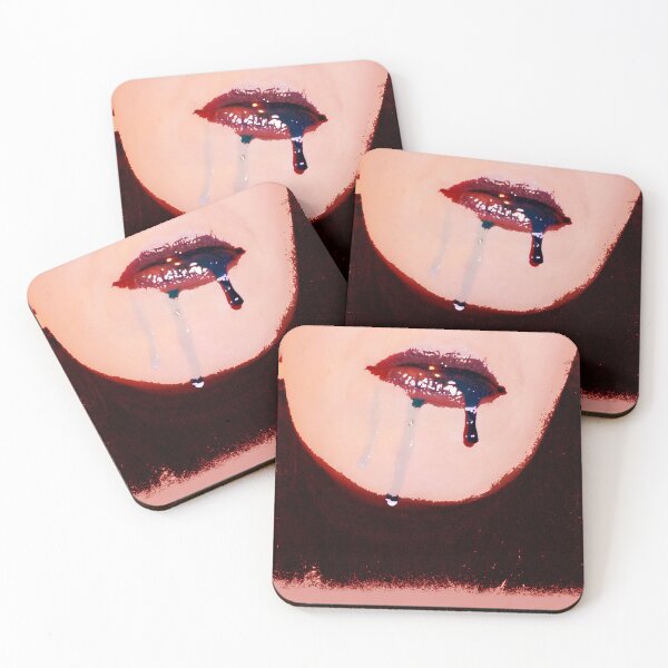 Item preview, Abstract photography sensual pink and burgundy mouth designed and sold by Carré Comme Orange.
