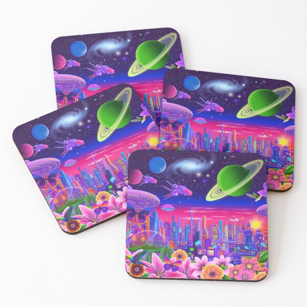 Item preview, Cosmic Neon City designed and sold by GeraldNewtonArt.