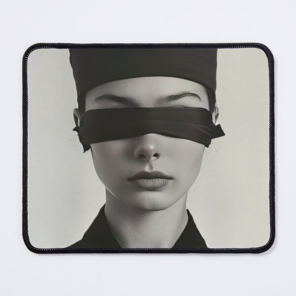Item preview,  Blindfolded Woman in Black Attire Art Print designed and sold by Retrocranio.