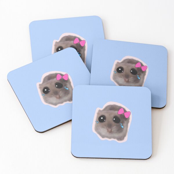 Item preview, sad hamster with big eyes and a pink bow designed and sold by GosiaArtGarden.