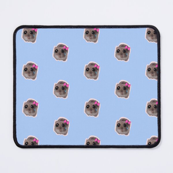 Item preview, sad hamster with big eyes and a pink bow designed and sold by GosiaArtGarden.