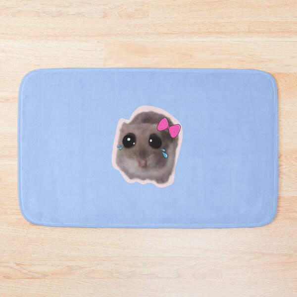 Item preview, sad hamster with big eyes and a pink bow designed and sold by GosiaArtGarden.