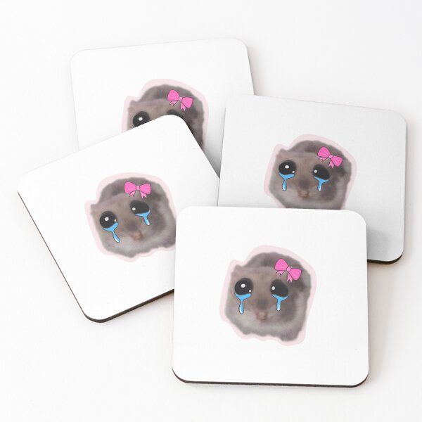 Item preview, Sad hamster with big eyes and a pink bow designed and sold by GosiaArtGarden.
