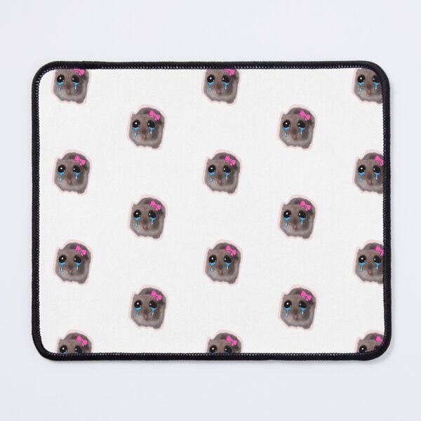 Item preview, Sad hamster with big eyes and a pink bow designed and sold by GosiaArtGarden.