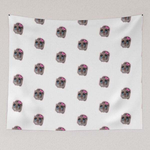 Item preview, Sad hamster with big eyes and a pink bow designed and sold by GosiaArtGarden.