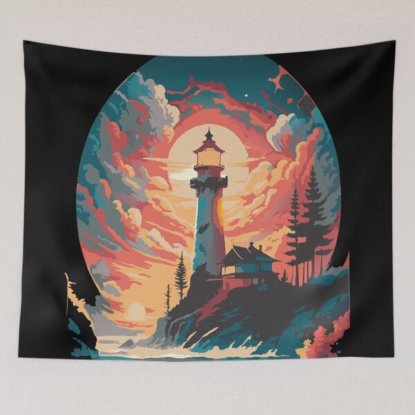Item preview, Guiding Light: Serene Lighthouse Sunset Art designed and sold by BNCH44.